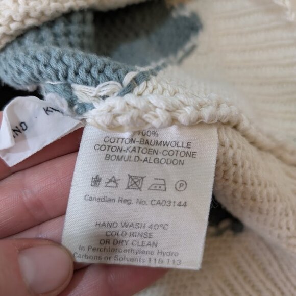 Jaeger Cotton Knit Geometric Made in Great Britain Sweater Size Large - Picture 10 of 11